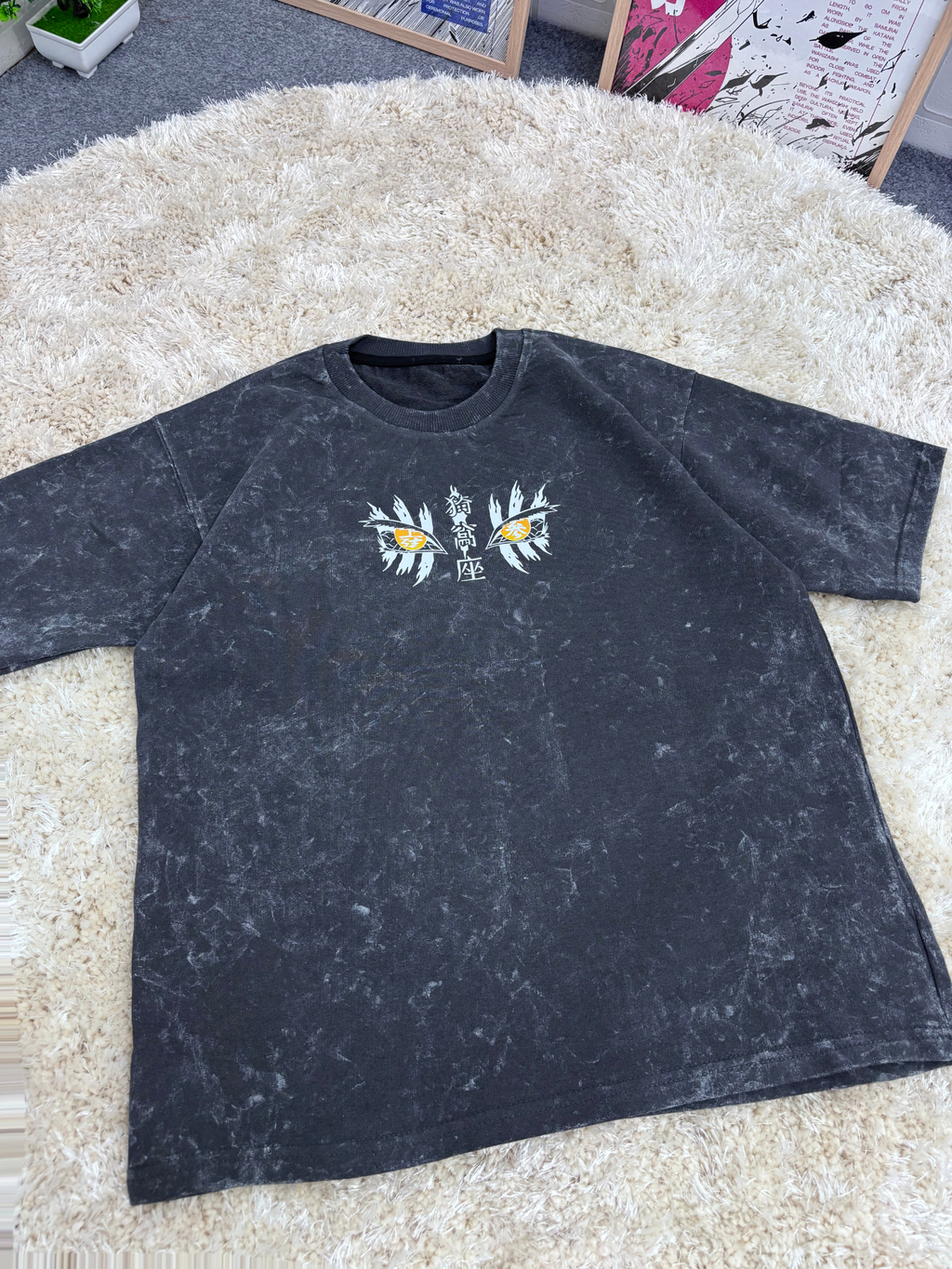 DEMON SLAYER AKAZA OVERSIZED JERSEY - DARK GREY