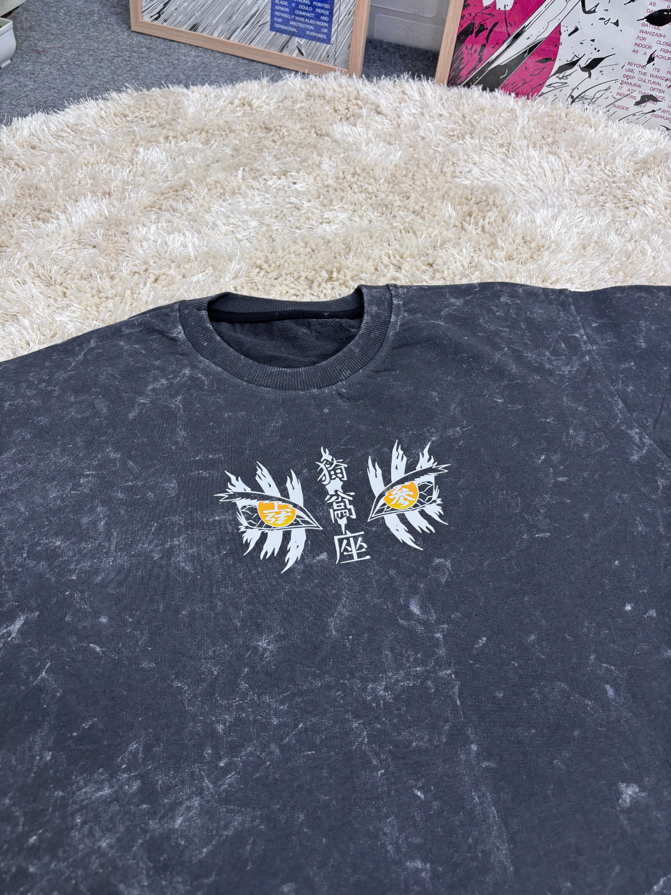 DEMON SLAYER AKAZA OVERSIZED JERSEY - DARK GREY