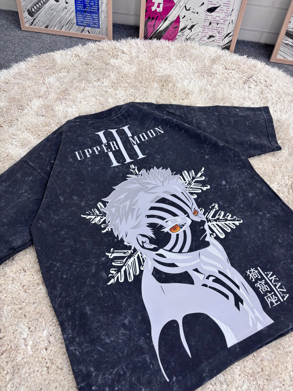 DEMON SLAYER AKAZA OVERSIZED JERSEY - DARK GREY