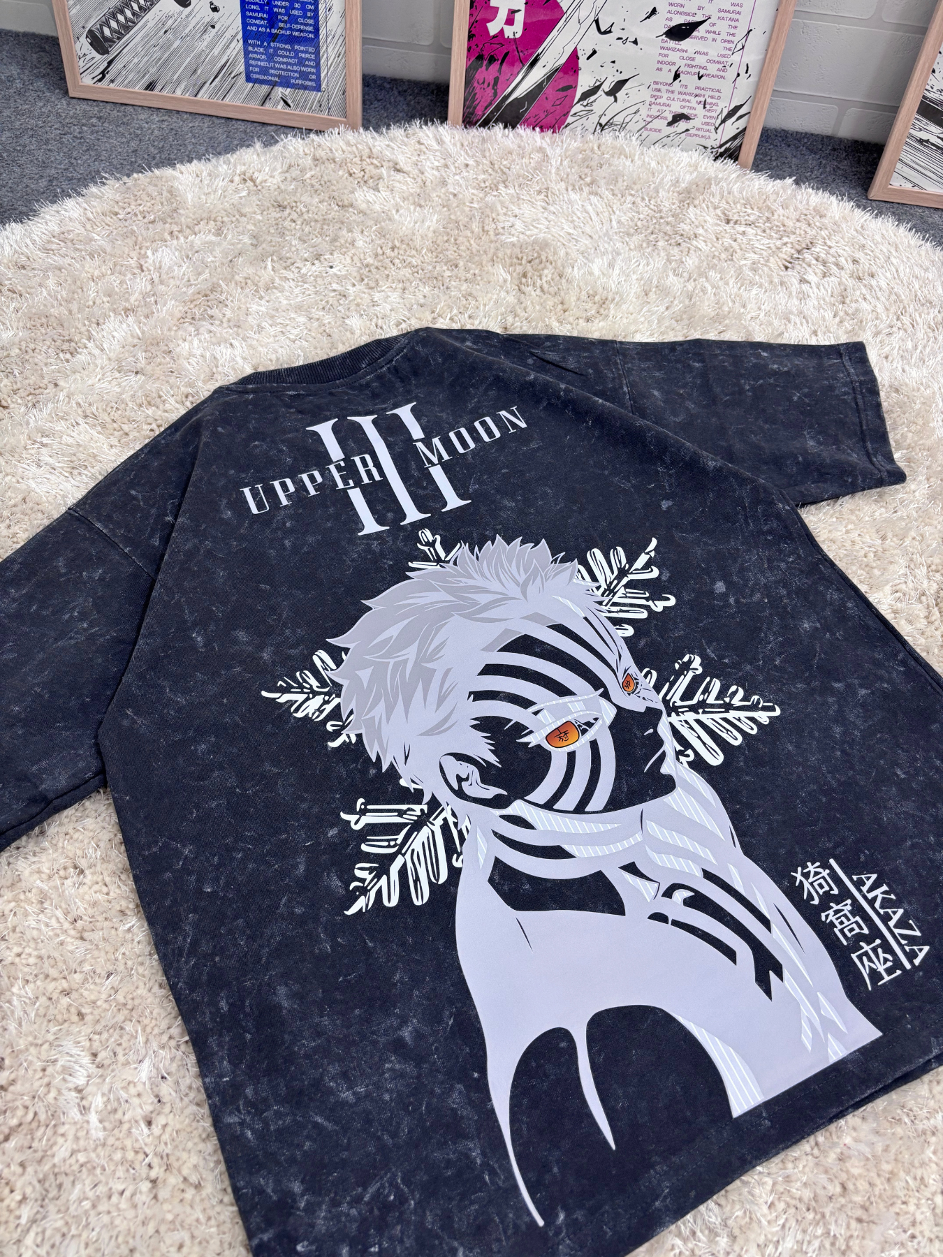 DEMON SLAYER AKAZA OVERSIZED JERSEY - DARK GREY