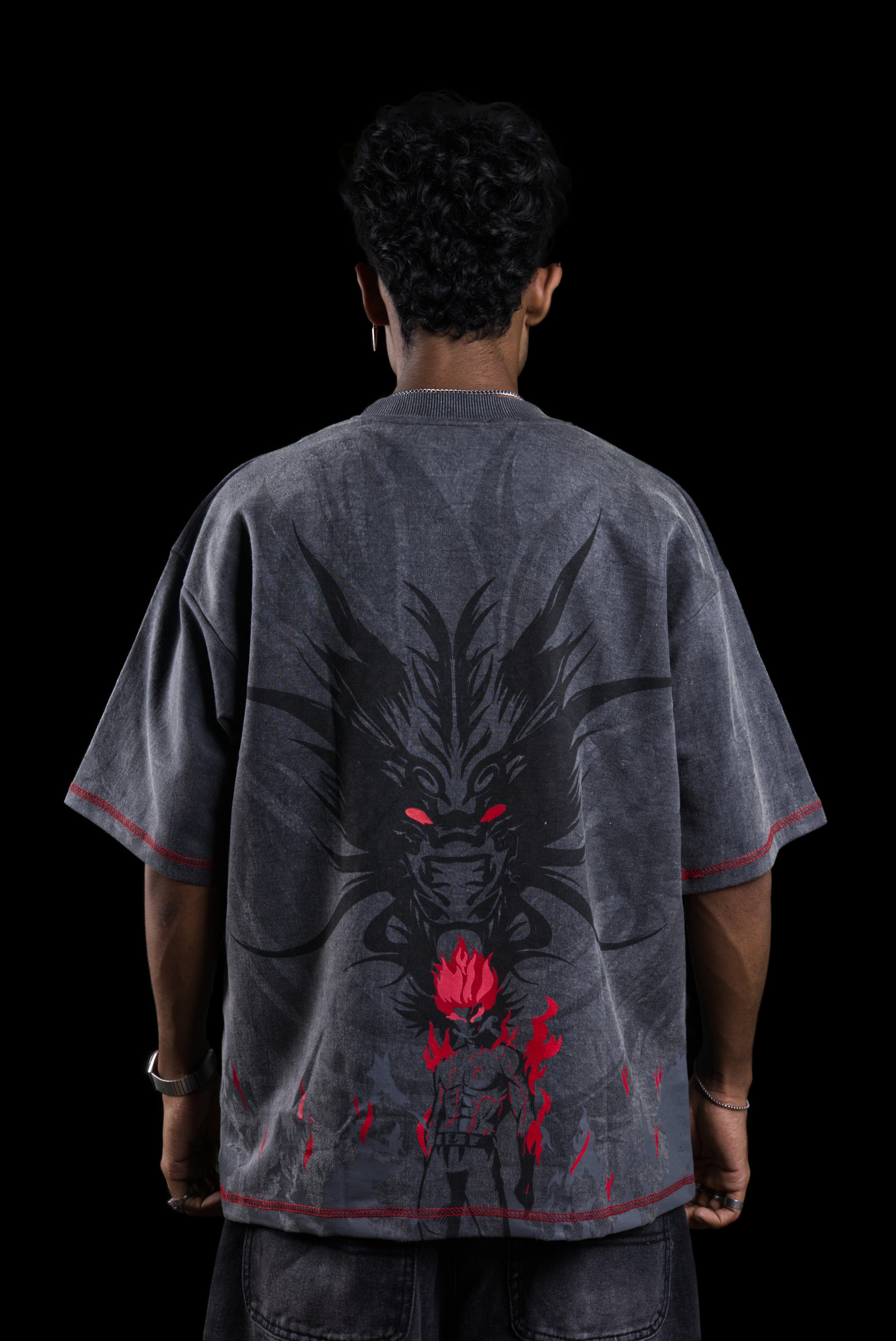 MIGHT GUY RED BEAST OVERSIZED T-SHIRT