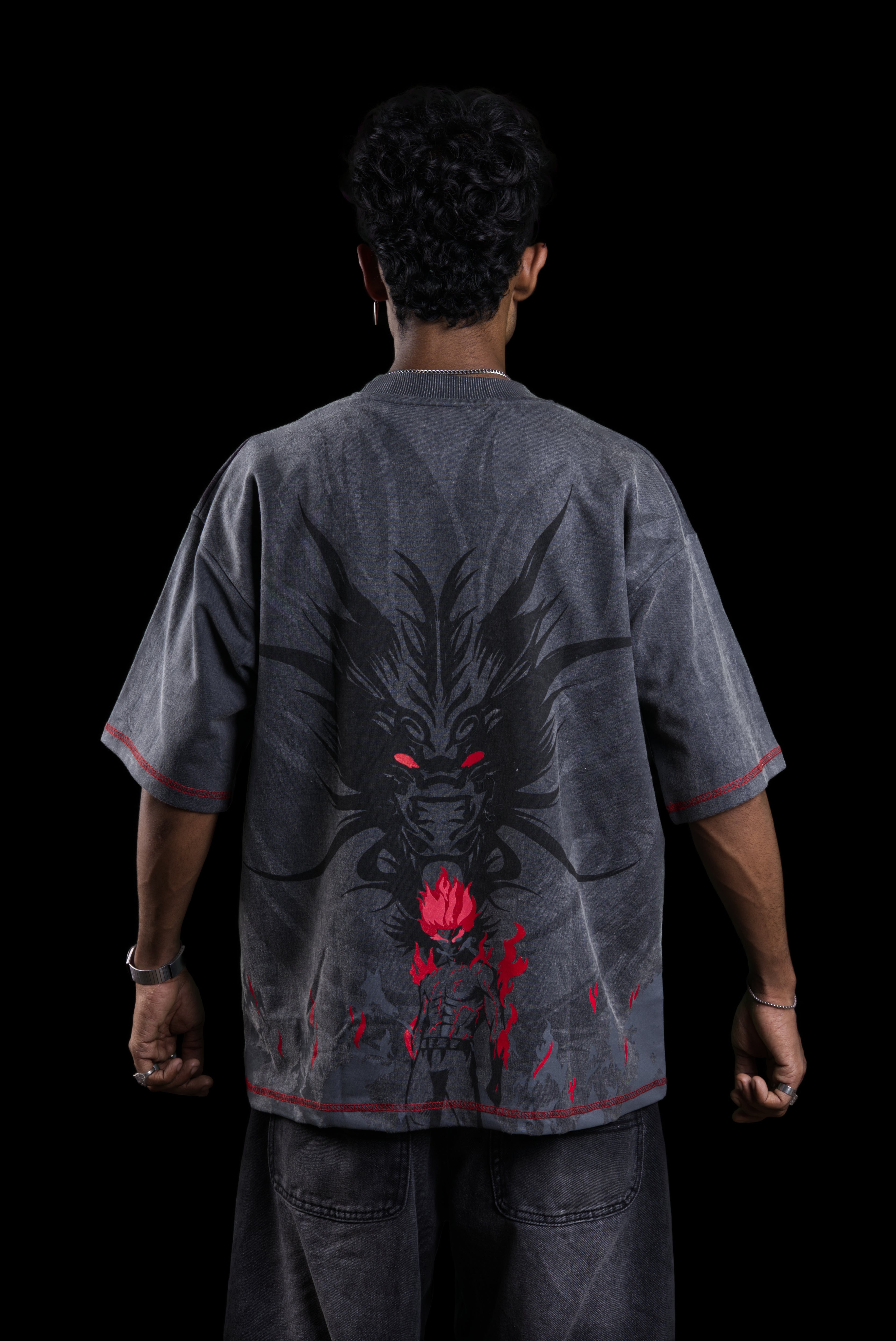 MIGHT GUY RED BEAST OVERSIZED T-SHIRT